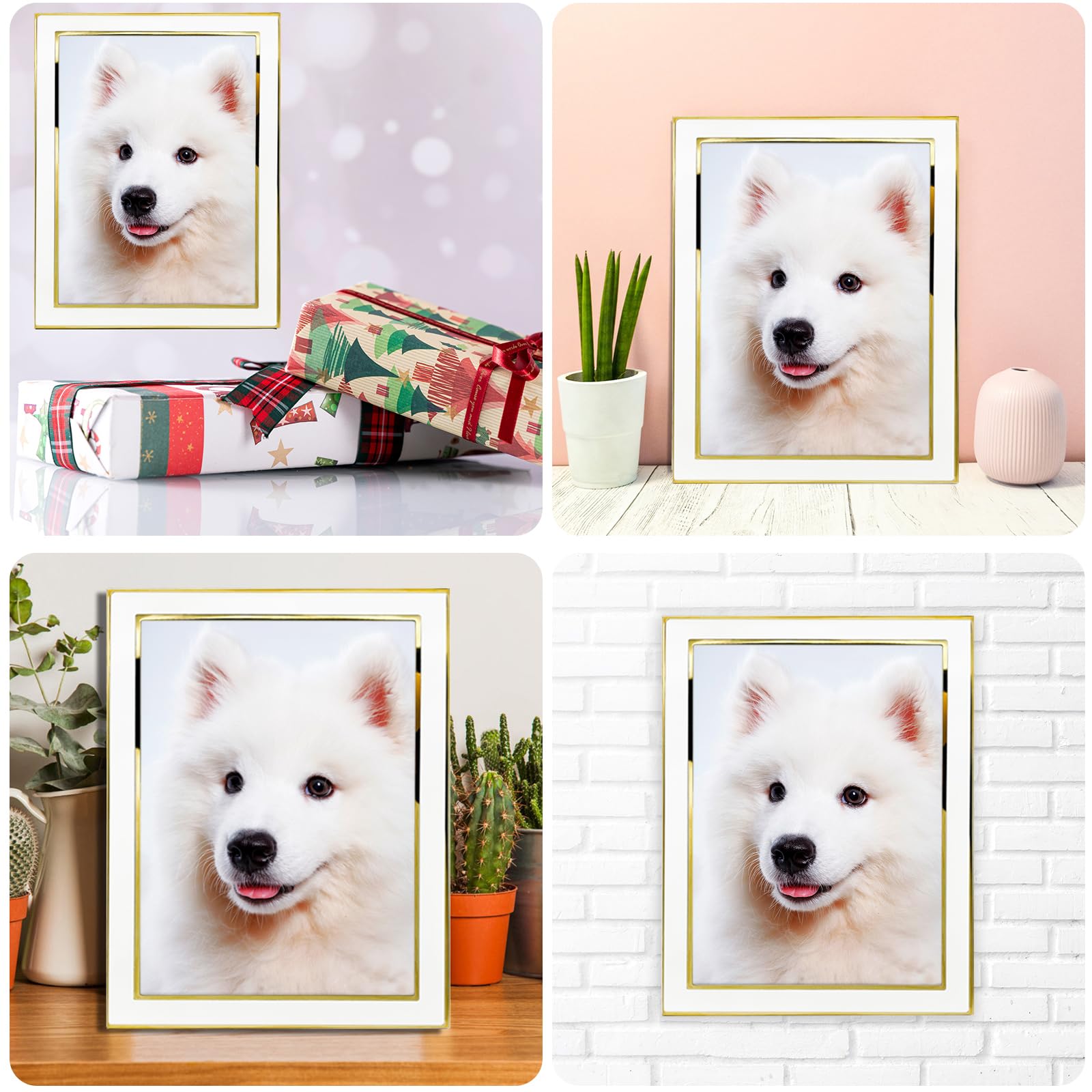 6x8 Picture Frames White Metal Photo Frames For Tabletop Display and Wall Decoration-Best Gifts For Family